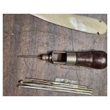 Vintage Leatherworking Tools with Bone Fids and Stitching Awl