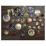 Large Lot of Band, Musician and Other Pins - 80s Era