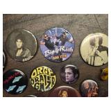 Large Lot of Band, Musician and Other Pins - 80s Era