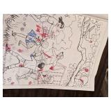 Lot of 2 Vintage Giant Coloring Books - Minimal Coloring on a few pages