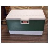 Lot of 3 Vintage Green Coleman Coolers - One has cracked plastic - See pics for condition