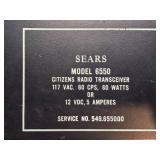 Sears Model 6550 Citizens Radio Transceiver - Did not plug it in to test
