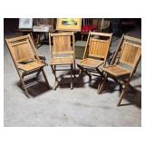 Lot of 4 Vintage Wooden Folding Chairs