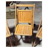 Lot of 4 Vintage Wooden Folding Chairs