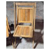 Lot of 4 Vintage Wooden Folding Chairs