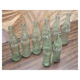 Lot of 8 Vintage Coca-Cola Bottles
