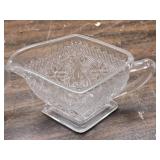 Crystal Candy Dish with Cut Glass, Cream and Sugar Servers
