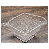 Crystal Candy Dish with Cut Glass, Cream and Sugar Servers