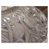 Crystal Candy Dish with Cut Glass, Cream and Sugar Servers