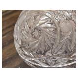 Crystal Candy Dish with Cut Glass, Cream and Sugar Servers