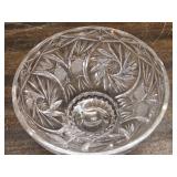 Crystal Candy Dish with Cut Glass, Cream and Sugar Servers
