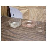 2 Glass Bowls and Super Large Oil Lamp Chimney