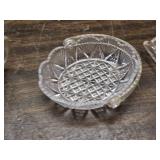 Crystal Relish Fan Dish, Sugar Bowl, Small Crystal Serving Dish with Handle