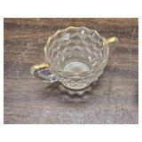 Crystal Relish Fan Dish, Sugar Bowl, Small Crystal Serving Dish with Handle