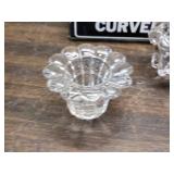 Crystal, Wood and Glass Candle Holders