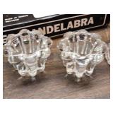 Crystal, Wood and Glass Candle Holders