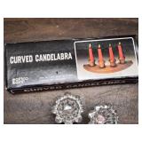 Crystal, Wood and Glass Candle Holders
