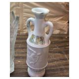 Green Glass Vase, Crystal Vase, Milk Glass McGill Whiskey Bottle