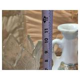 Green Glass Vase, Crystal Vase, Milk Glass McGill Whiskey Bottle