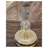 3 Candle Crystal and Metal Candelabra with Ash Tray Midway - Has Crystals to Hang from the Candle Holders, Not all are There