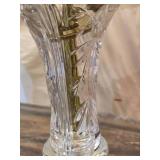 3 Candle Crystal and Metal Candelabra with Ash Tray Midway - Has Crystals to Hang from the Candle Holders, Not all are There