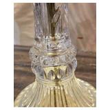 3 Candle Crystal and Metal Candelabra with Ash Tray Midway - Has Crystals to Hang from the Candle Holders, Not all are There