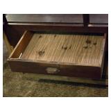 Large Vintage Glass Top and Wood Shop or Store Counter