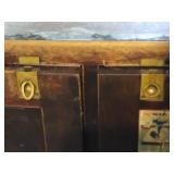 Large Vintage Glass Top and Wood Shop or Store Counter