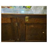Large Vintage Glass Top and Wood Shop or Store Counter