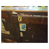 Large Vintage Glass Top and Wood Shop or Store Counter