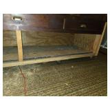 Large Vintage Glass Top and Wood Shop or Store Counter