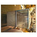 Large Vintage Glass Top and Wood Shop or Store Counter