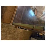 Large Vintage Glass Top and Wood Shop or Store Counter
