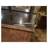Large Vintage Glass Top and Wood Shop or Store Counter