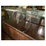 Large Vintage Glass Top and Wood Shop or Store Counter