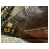 Large Vintage Glass Top and Wood Shop or Store Counter