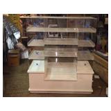 Acrylic Display with Many Cubbies and Cabinet Below Display Cabinet