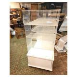 Acrylic Display with Many Cubbies and Cabinet Below Display Cabinet