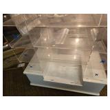 Acrylic Display with Many Cubbies and Cabinet Below Display Cabinet