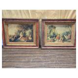 Pair of Antique Framed Genre Scene Prints