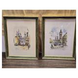 12x16 London Scenes Prints St. Pauls Cathedral of London & Big Ben