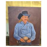 Hand Painted Paintings of a Cowboy and Horses