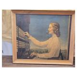 Richard Brown ATT Telephone Operator Litho - Some Scratches Please see Pics
