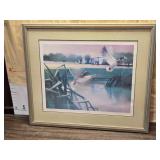 Signed Print of Ducks on Flight Numbered 158/500 - Some Wrinkling