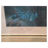Signed Print of Ducks on Flight Numbered 158/500 - Some Wrinkling