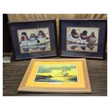 Lot of 3 Duck Related Prints - Sensing Danger Rhynard 1991 and 2 by Peter Moustakos
