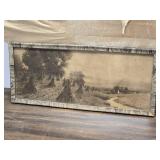 Vintage Field and Creek Litho or Etching Copyright 1909