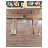 Set of 4 - Repurposed Wood Crosses - Wall, Garden, Fence Hangers