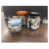 File Box - Filed with Little Glass jars ALL Full of Buttons