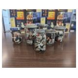 8 Glass Jars - Buttons, Keys, Shells, Game Pieces, and More